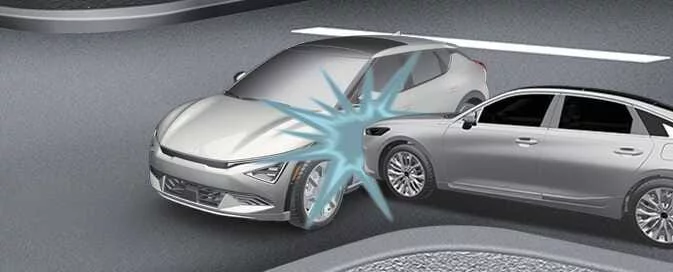 Side-impact collision where Kia EV6 front airbags may remain inactive