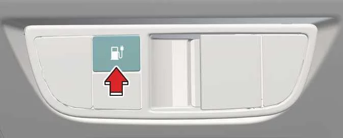 Kia EV6 charging door control button on instrument panel