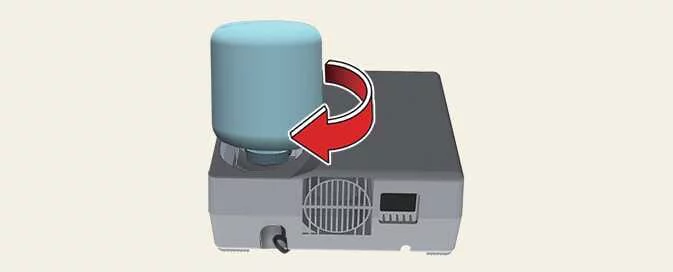 Kia EV6 attaching sealant bottle to compressor holder