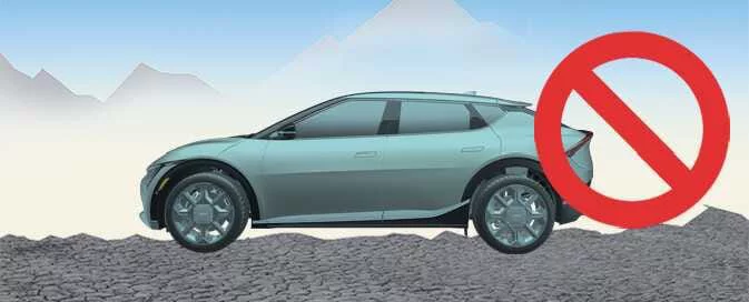 Kia EV6 outside rear view mirror warning indicator for Safe Exit Assist