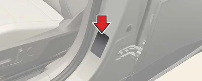 Kia EV6 tire specification label and recommended tire pressure information
