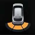 Kia EV6 parking sensor indicator showing obstacle detected at close distance
